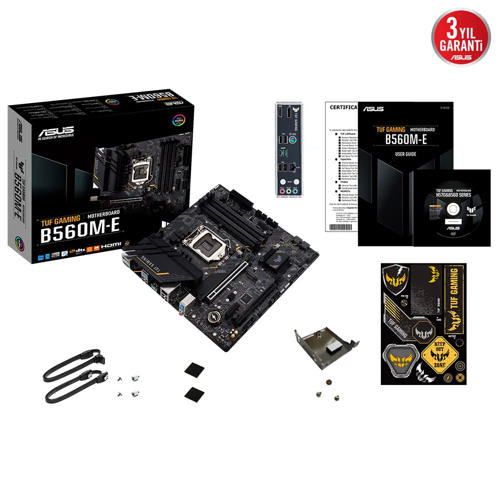 Asus TUF Gaming B560M-E Intel B560 Soket 1200 DDR4 5000(OC)MHz mATX Gaming (Oyuncu) Anakart