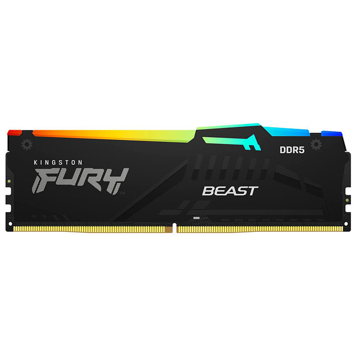 Kingston Fury Beast RGB KF556C36BBEAK2/32 32GB (2x16GB) DDR5 5600MHz CL36 Siyah Gaming Ram (Bellek)