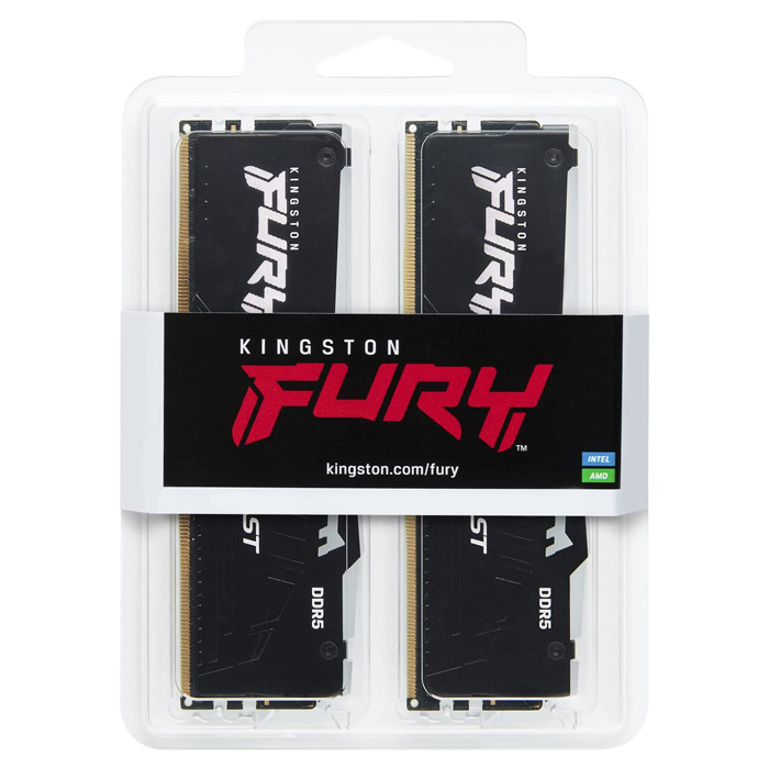 Kingston Fury Beast RGB KF556C36BBEAK2/32 32GB (2x16GB) DDR5 5600MHz CL36 Siyah Gaming Ram (Bellek)