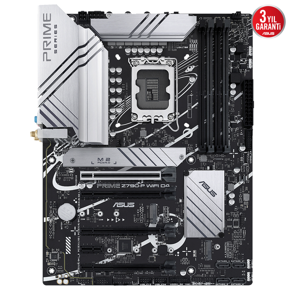 ASUS Prime Z790-P WIFI D4 Intel Z790 Soket 1700 DDR4 5333(OC)MHz ATX Gaming (Oyuncu) Anakart