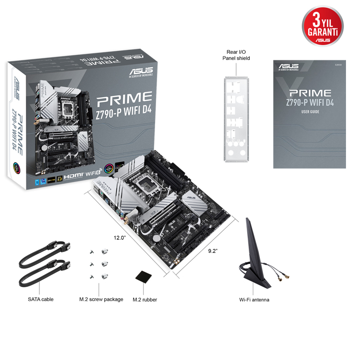 ASUS Prime Z790-P WIFI D4 Intel Z790 Soket 1700 DDR4 5333(OC)MHz ATX Gaming (Oyuncu) Anakart