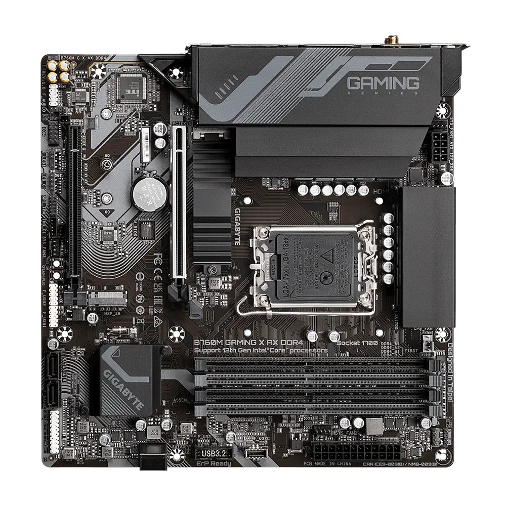 Gigabyte B760M Gaming X AX DDR4 Intel B760 Soket 1700 DDR4 5333MHz mATX Gaming (Oyuncu) Anakart