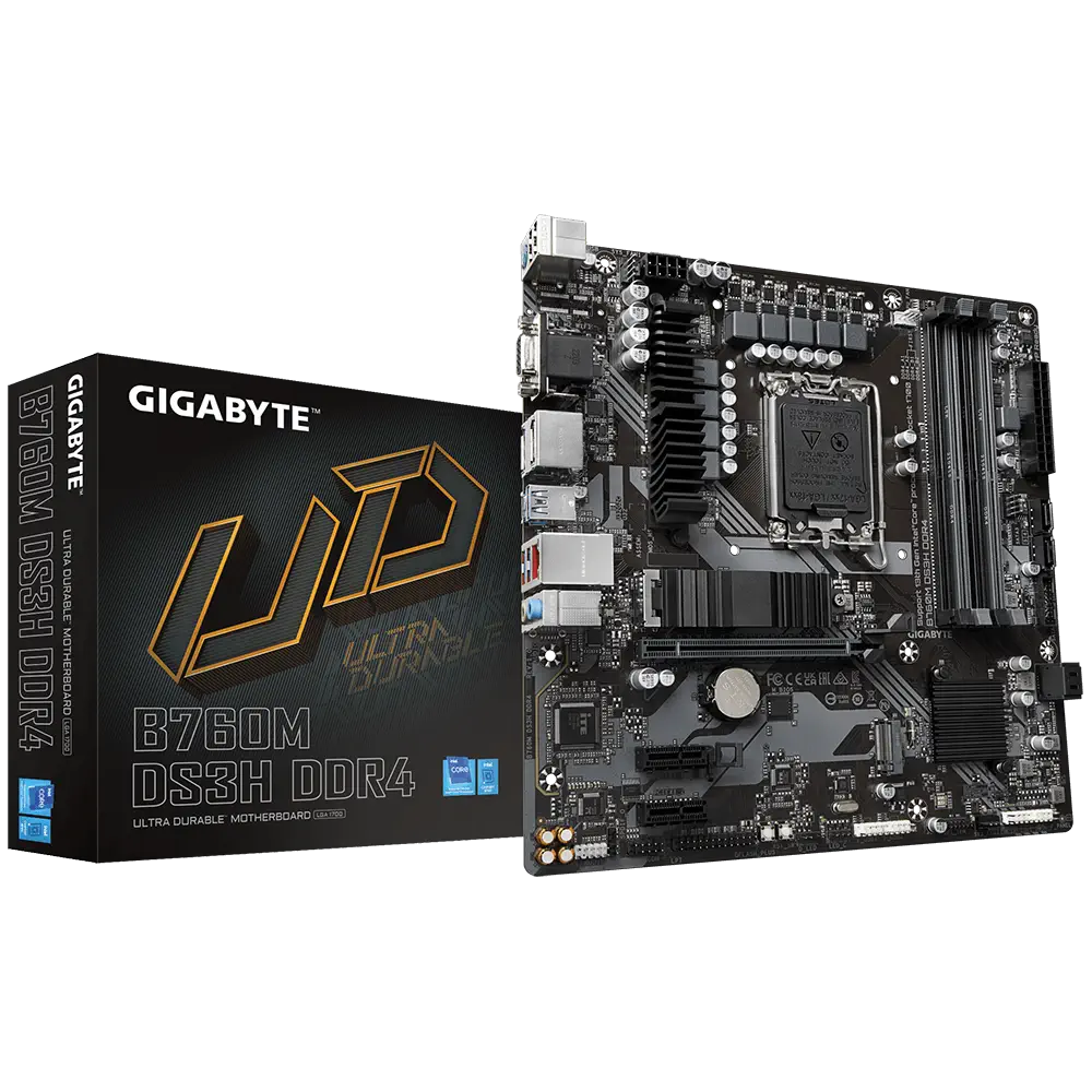 Gigabyte B760M-DS3H DDR4 Intel B760 Soket 1700 DDR4 5333MHz mATX Gaming (Oyuncu) Anakart