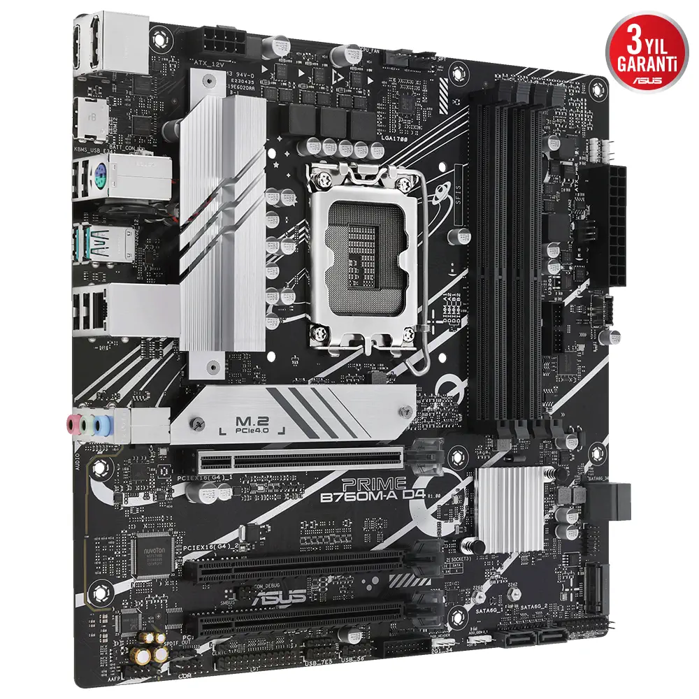 ASUS Prime B760M-A D4 Intel B760 Soket 1700 DDR4 5333(OC)MHz mATX Gaming (Oyuncu) Anakart