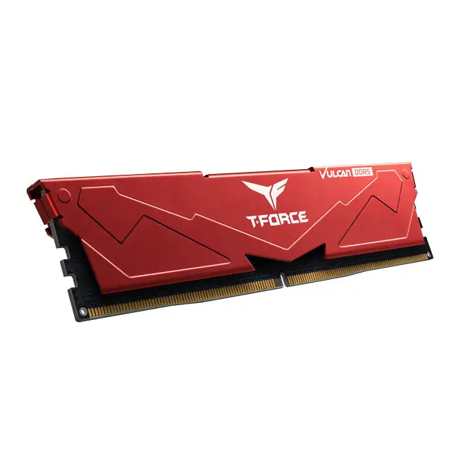 Team T-Force Vulcan 32GB(2x16GB) DDR5 5200Mhz CL40 Kırmızı Gaming Ram (FLRD532G5200HC40CDC01)