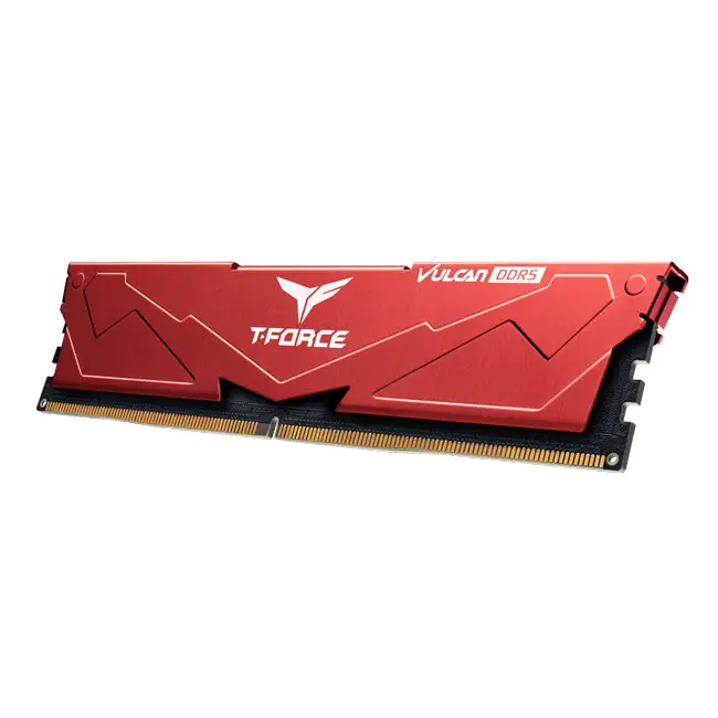 Team T-Force Vulcan 32GB(2x16GB) DDR5 5200Mhz CL40 Kırmızı Gaming Ram (FLRD532G5200HC40CDC01)