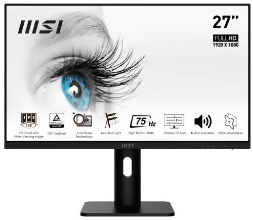 MSI Pro MP273P 27″ 5ms 75Hz Freesync IPS Anti-Glare Pivot Full HD Monitör 