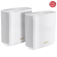 ASUS ZenWiFi AX XT8 (B-2-PK) Tüm Evi Kapsayan Tri-Band Wi-Fi 6 Mesh Sistemi (Beyaz İkili Paket)