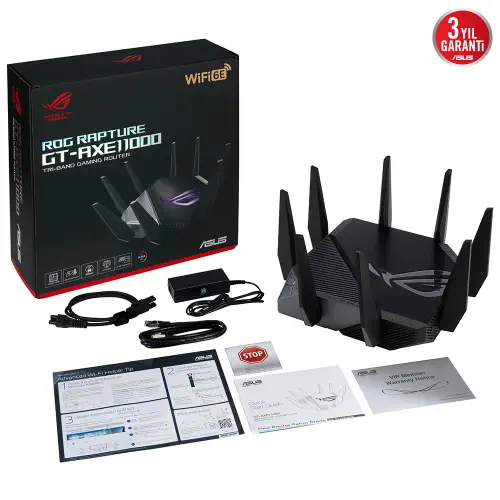 Asus ROG Rapture GT-AX11000 Pro Tri Band WİFi 6 AiProtection Pro Gaming (Oyuncu) Router