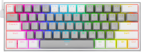 Redragon K617 Fizz RGB Red Switch Kablolu Gri / Beyaz Compact Gaming (Oyuncu) Klavye