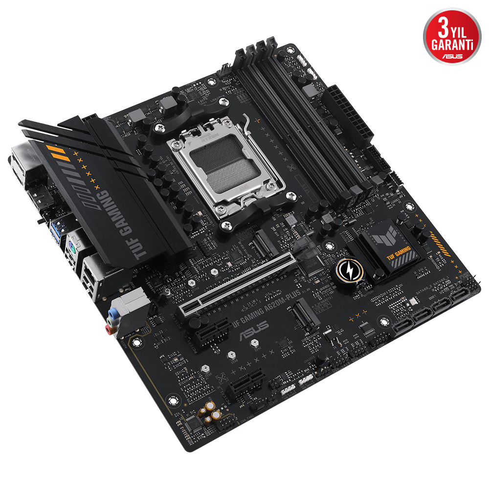 ASUS TUF Gaming A620M-PLUS AMD A620 Soket AM5 DDR5 6400(OC)MHz mATX Anakart