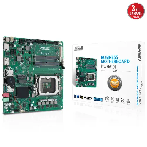 ASUS Pro H610T-CSM LGA1700 DDR5 5600Mhz Mını-ITX Anakart