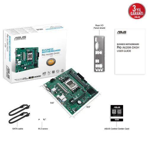 ASUS Pro A620M-DASH-CSM AM5 DDR5 7200MHz mATX Anakart