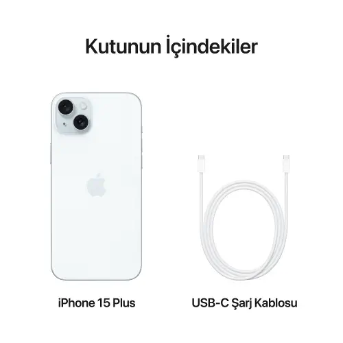 iPhone 15 Plus 128GB MU163TU/A Mavi Cep Telefonu - Apple Türkiye Garantili