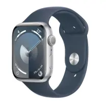 Apple Watch Series 9 GPS 45mm Gümüş Rengi Alüminyum Kasa ve Fırtına Mavisi Spor Kordon - M/L - MR9E3TU/A