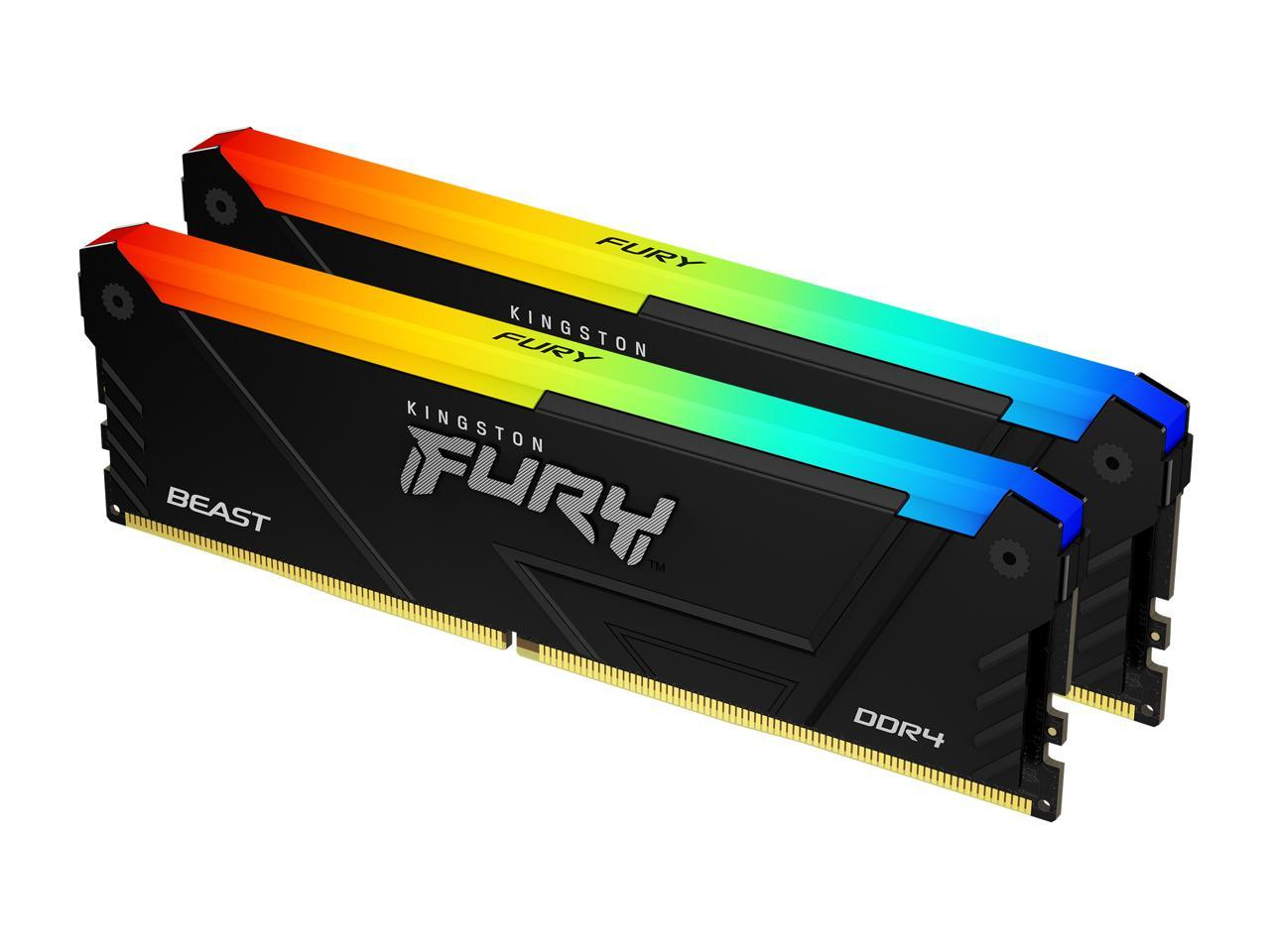 Kingston Fury Beast RGB KF432C16BB2AK2/16 16GB (2x8GB) DDR4 3200MHz CL16 Gaming Ram (Bellek)