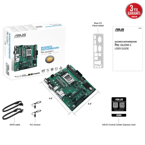 Asus Pro A620M-C-CSM AM5 DDR5 6400MHz mATX Anakart