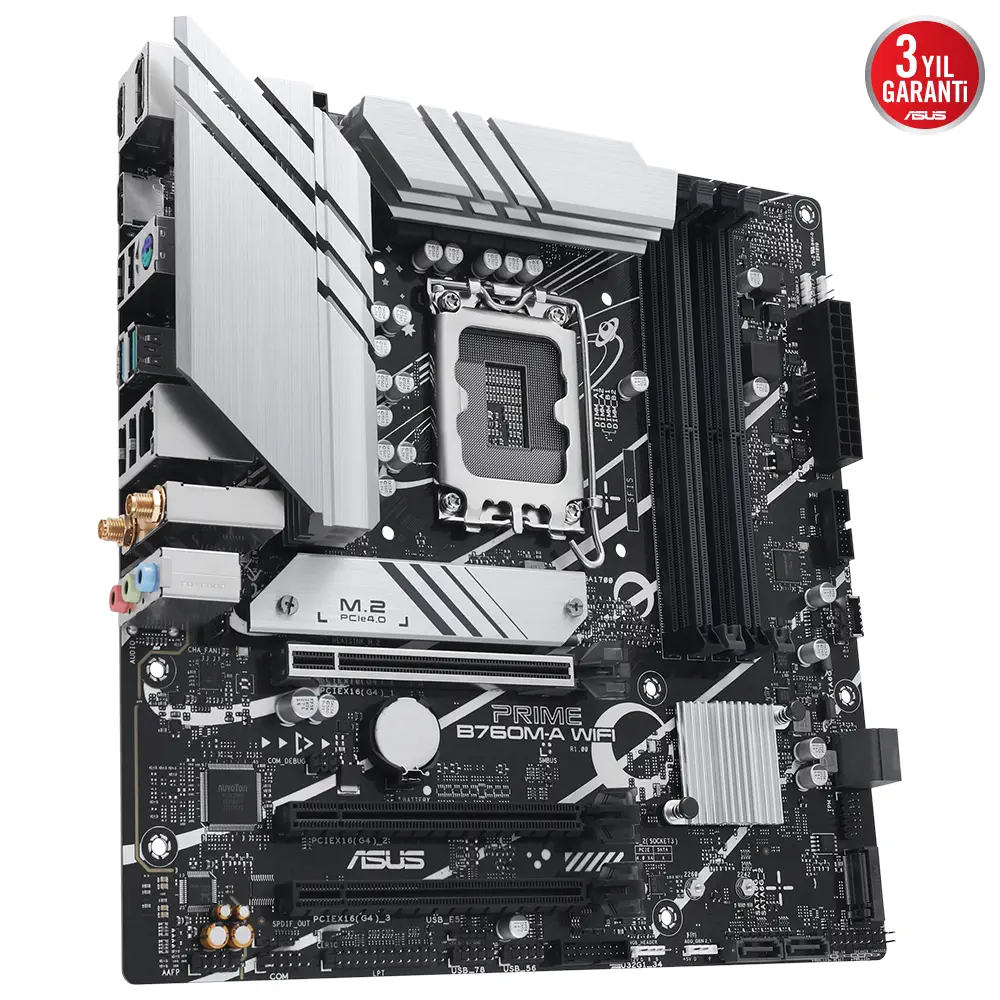 ASUS Prime B760M-A WIFI D5 Intel B760 Soket 1700 DDR5 7200(OC)MHz mATX Gaming (Oyuncu) Anakart