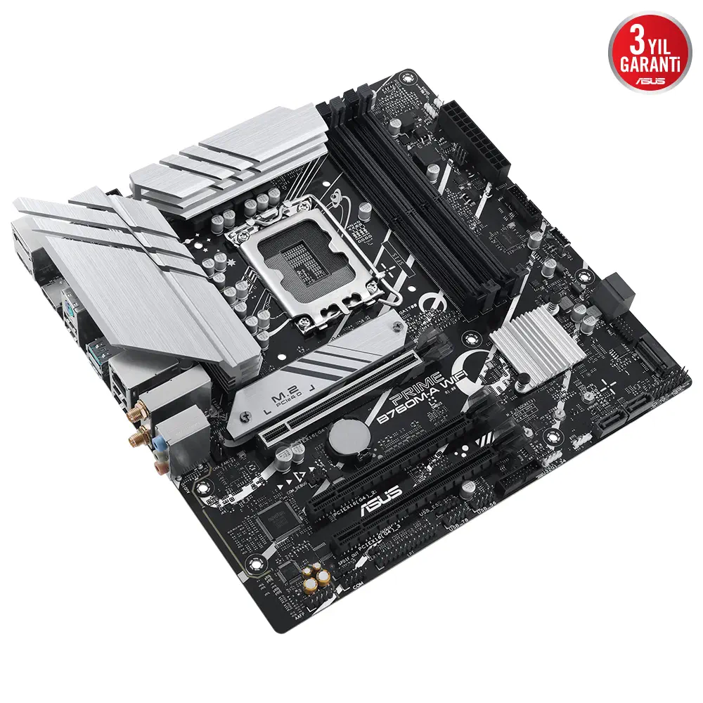 ASUS Prime B760M-A WIFI D5 Intel B760 Soket 1700 DDR5 7200(OC)MHz mATX Gaming (Oyuncu) Anakart