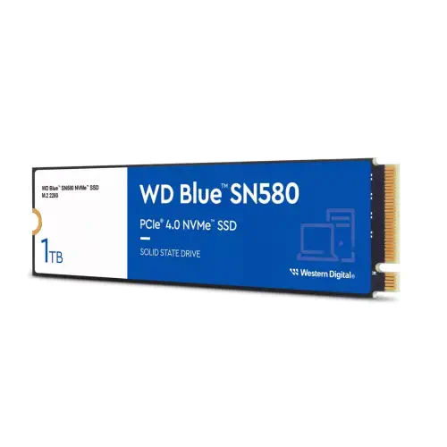 WD Blue SN580 1TB 4150/4150MB/s M.2 NVMe PCIe Gen4 SSD Disk - WDS100T3B0E