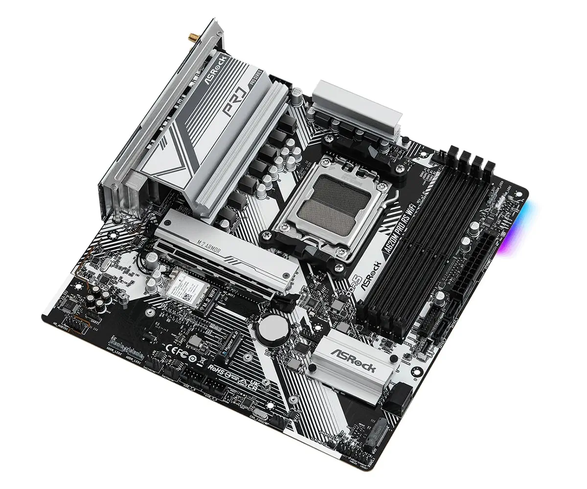 Asrock A620M Pro RS WiFi 90-MXBLX0-A0UAYZ AMD A620 Soket AM5 DDR5 7200+(OC)MHz mATX Gaming (Oyuncu) Anakart