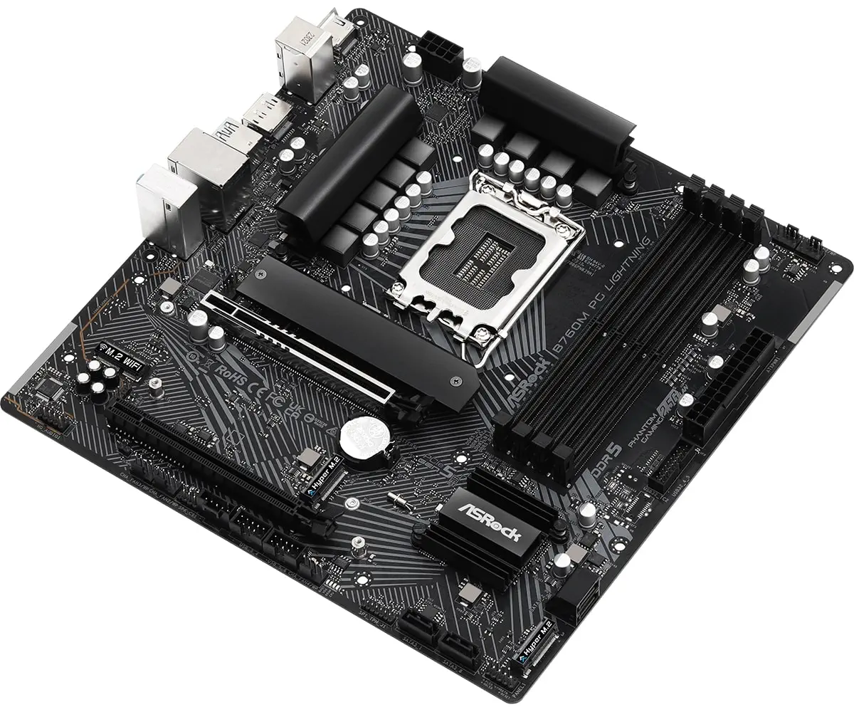 Asrock B760M PG Lightning 90-MXBM20-A0UAYZ Intel B760 Soket 1700 DDR5 7200(OC)MHz mATX Gaming (Oyuncu) Anakart