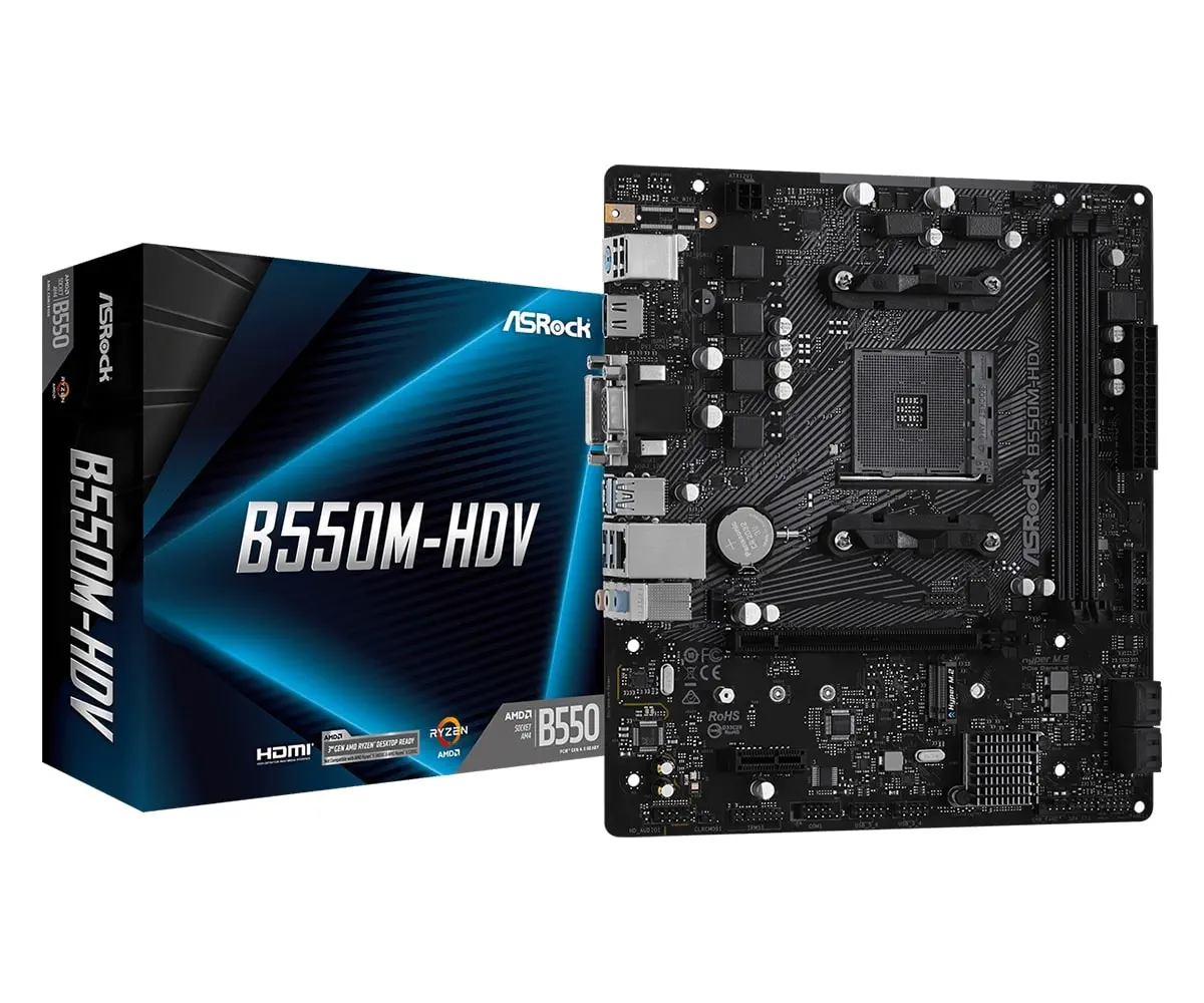 Asrock B550M-HDV 90-MXBDJ0-A0UAYZ AMD B550 Soket AM4 DDR4 4733+(OC)MHz mATX Gaming (Oyuncu) Anakart