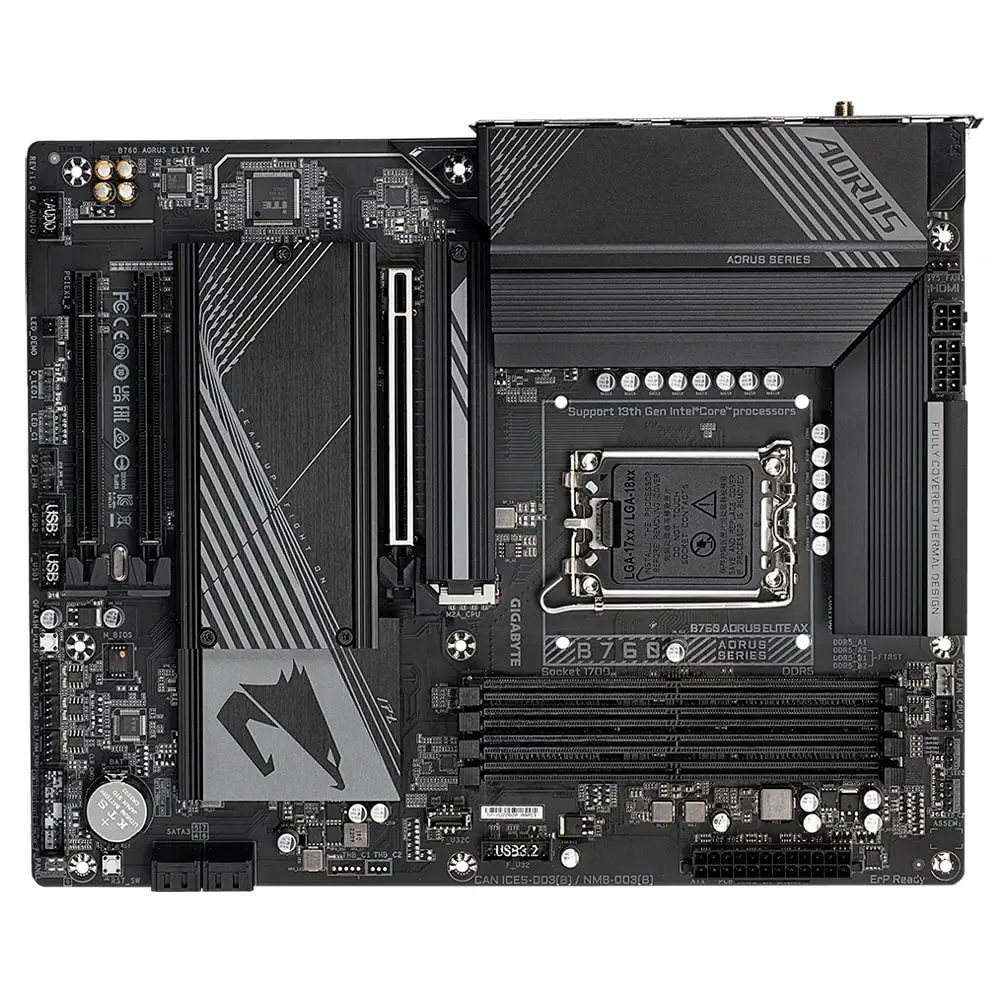 Gigabyte B760 AORUS ELITE AX Intel B760 Soket 1700 DDR5 7800MHz ATX Gaming (Oyuncu) Anakart