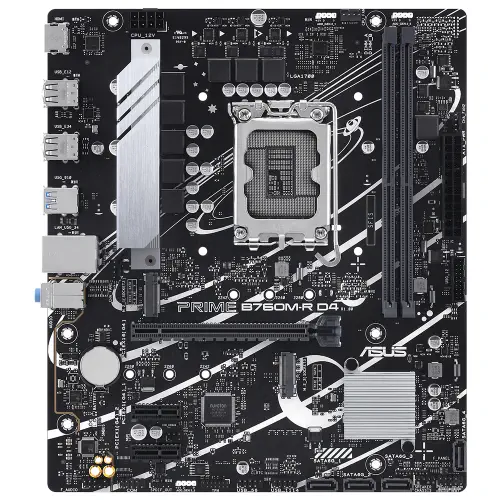 Asus PRIME B760M-R D4 Intel B760 Soket 1700 DDR4 5333(OC)MHz mATX Gaming (Oyuncu) Anakart