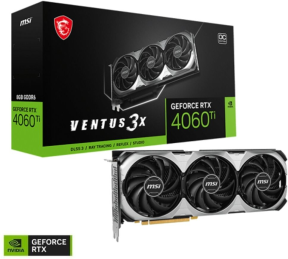 MSI GeForce RTX 4060 Ti VENTUS 3X E 8G OC GDDR6 128Bit Gaming (Oyuncu) Ekran Kartı