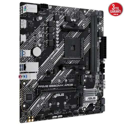 Asus Prime B550M-K ARGB AMD Soket AM4 DDR4 4866(OC)MHz Micro ATX Gaming (Oyuncu) Anakart