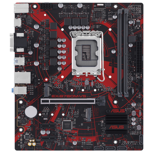 ASUS EX-B760M-V5 Intel B760 Soket 1700 DDR5 8000(OC)MHz mATX Gaming (Oyuncu) Anakart