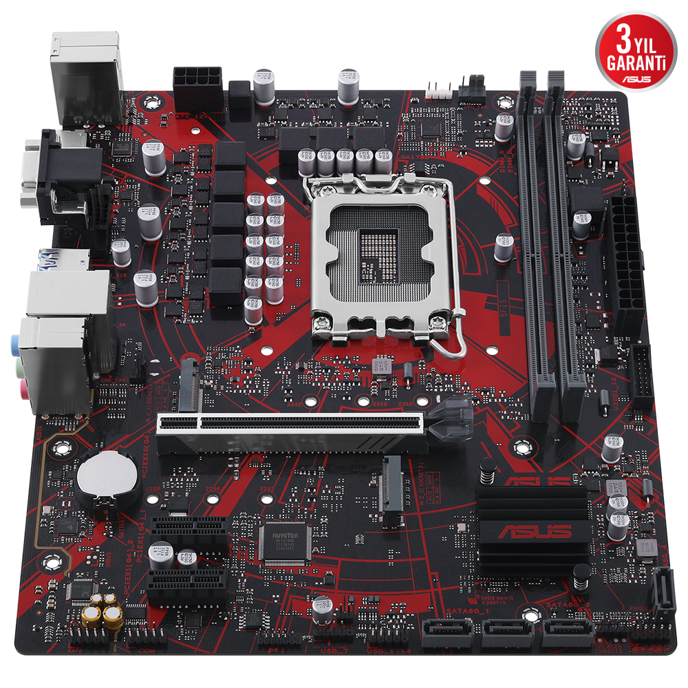 ASUS EX-B760M-V5 Intel B760 Soket 1700 DDR5 8000(OC)MHz mATX Gaming (Oyuncu) Anakart