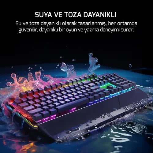 GamePower Calypso V2 RGB Optik Su ve Toza Dayanıklı Mekanik Blue Switch USB DIY Gaming Klavye