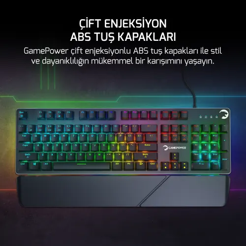 GamePower Calypso V2 RGB Optik Su ve Toza Dayanıklı Mekanik Blue Switch USB DIY Gaming Klavye