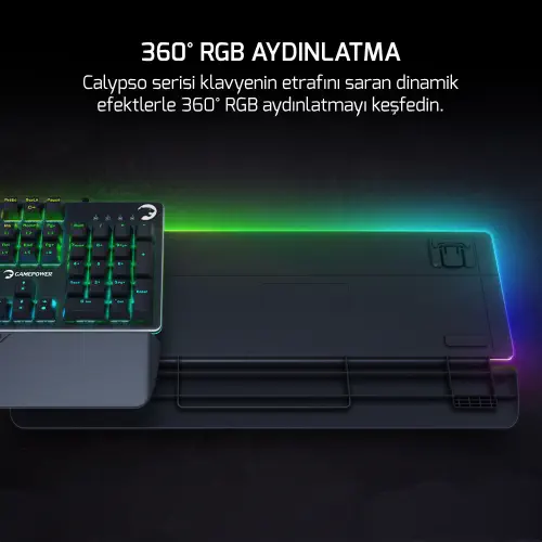 GamePower Calypso V2 RGB Optik Su ve Toza Dayanıklı Mekanik Blue Switch USB DIY Gaming Klavye