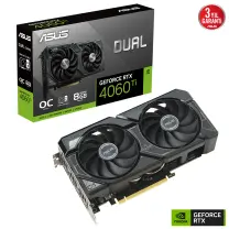 ASUS Dual GeForce RTX 4060 TI OC DUAL-RTX4060TI-O8G-SSD 8GB GDDR6 128Bit DLSS 3 Gaming (Oyuncu) Ekran Kartı