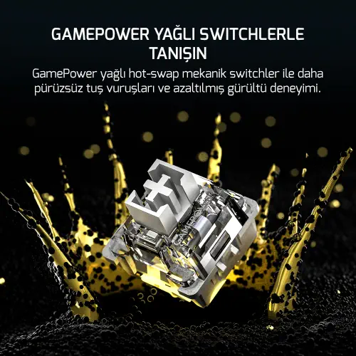 GamePower Gasket Elite X RGB Wireless/Bluetooth/Kablolu Mekanik Hot-Swap Yağlı Switch Gasket Gaming Klavye