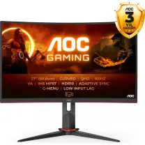 AOC CQ27G2SE/BK 27″ 1 ms 165Hz QHD VA Curved Gaming (Oyuncu) Monitör