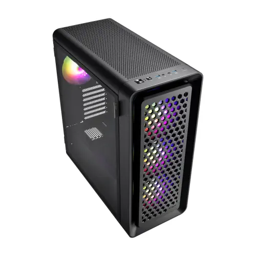 FSP CUT593P Black E-ATX 4x140mm ARGB Fan Temperli Cam USB 3.0 Mesh ATX Mid-Tower Gaming (Oyuncu) Kasa