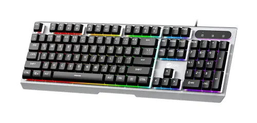 Lenovo Lecoo KB121 Rainbow Mekanik Hisli Membran  Türkçe Q Gri Gaming (Oyuncu) Klavye