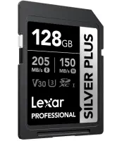 Lexar 128GB LSDSIPL128G-BNNNG SD Professioanl Silver Plus SDXC UHS-I 205/150MB/s Hafıza Kartı