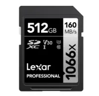 Lexar 512GB LSD1066512G-BNNNG Professional 1066X SDXC UHS-I160MB/s 120MB/s Hafıza Kartı