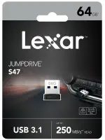 Lexar 64GB LJDS47-64GABBK JumpDrive S47 USB 3.1 250MB/s Flash Bellek