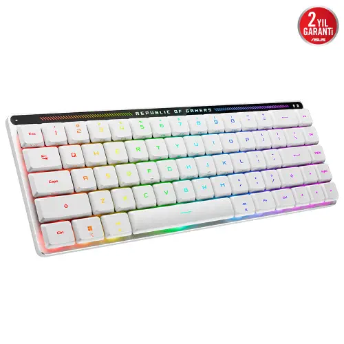 ASUS ROG Falchion RX Low Profile Red Switch RGB Kablosuz TR Mekanik Beyaz Gaming Klavye