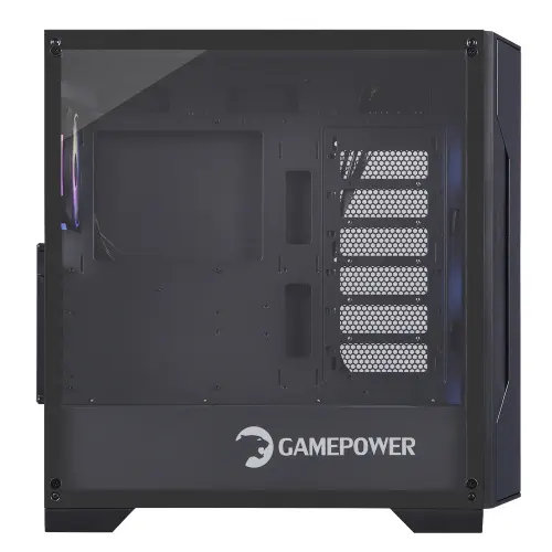 GamePower Savagis 550W 80+ Bronze ATX 4*ARGB Fan Temperli Cam Hub Siyah Gaming  Kasa