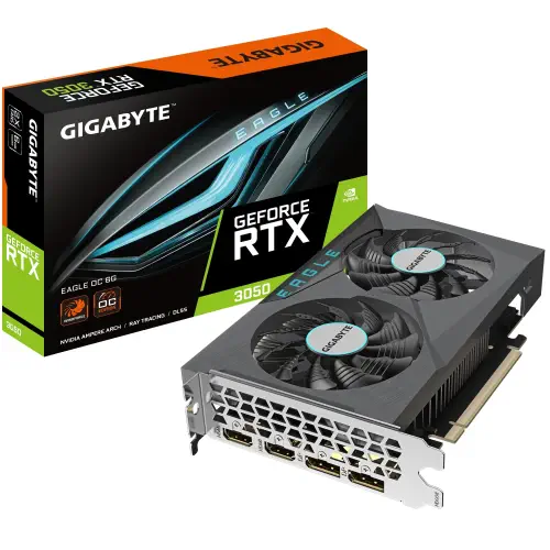 Gigabyte GeForce RTX 3050 Eagle OC 6G GV-N3050EAGLE OC-6GD 6GB GDDR6 96Bit DX12 Gaming (Oyuncu) Ekran Kartı