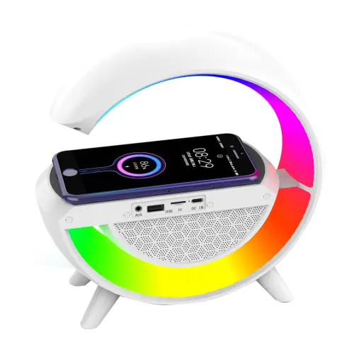 Mikado MD-G111 Beyaz 10W Wireless Şarjlı RGB Işıklı Speaker