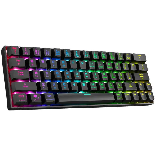 Rampage KB-RX63 B-ATOM Bluetooth RGB RED Switch Mekanik Q 63 Tuşlu Siyah Gaming (Oyuncu) Klavye