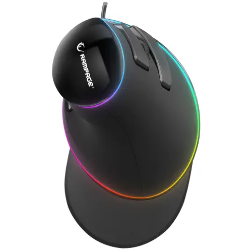 Rampage SMX-R618 TERRIFIC Siyah RGB Efektli 4000 DPI 6 Tuşlu Ergonomik Mouse